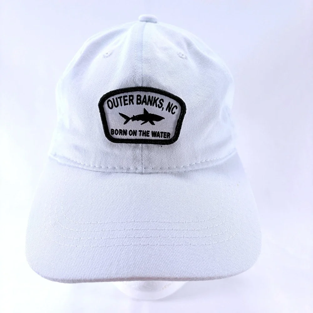 North Carolina Outer Banks Shark Patch Sunsations White Baseball Dad Hat Cap